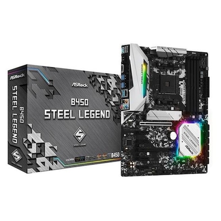Asrock ASRock B450 STEEL LEGEND Socket AM4; AMD Promontory B450 & DDR4 ATX Motherboard B450 STEEL LEGEND